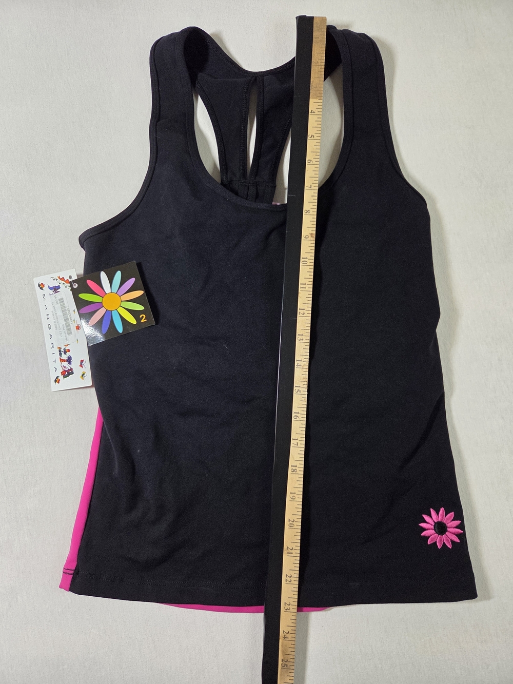 Black Margarita Activewear racerback tank top Size 2 L